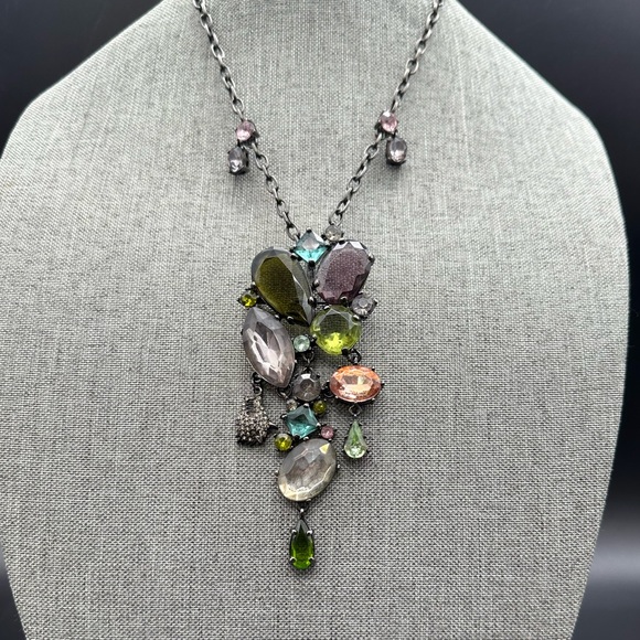 VTG LOULOU DE LA FALAISE PARIS COUTURE RUNWAY OVERSIZE JEWEL BROOCH PIN NECKLACE - Picture 1 of 12